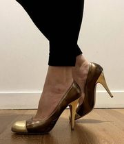 Miu Miu Patent Leather Pumps High Heel Metallic 2 tone used