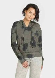 Knox Rose Tie Dye Hooded Sweatshirt Green Camo