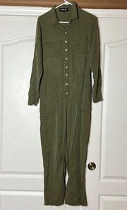 CEST TOI ARMY GREEN BUTTON FRONT JUMPSUIT