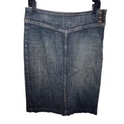 JAMES BRAND JEAN DENIM PENCIL SKIRT WITH KICK SLIT IN BACK WOMEN SIZE 28 BLUE