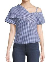 Theory Foldover Hartman Gingham Top Size Small