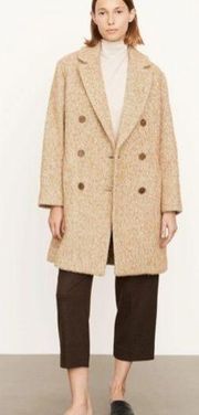 Vince New Boucle Wool Twill Double-Breasted Peacoat Beige Women’s Size XS