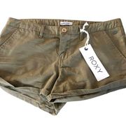 Roxy Cheeky Cuffed Shorts Sz. 28 Super Short Rolled Hem Cotton Summer Lovin