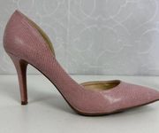 Jessica Simpson  JP-LIVVY Womens Heels Size 8 Pink Reptile Embossed Pointed Toe