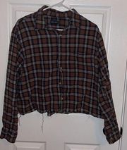 Oversized cropped flannel