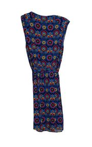 Matilda Jane Womens Sleeveless Dress Size Small Blue Multi Floral Waist Tie