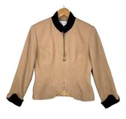 Vintage Christian Dior Brown Sport Long Sleeve Full Zip Blazer Jacket Size 10
