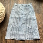 Lioness Camelia Midi Faded Denim Skirt