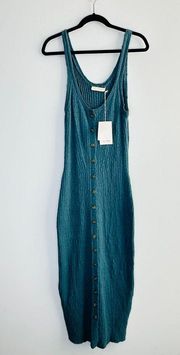 NEW Ulla Johnson Nedda Button-front Knit Dress in Salt Water