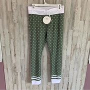 Sarah's Day x White Fox Active | White Jasmine Legging Olive Green Clover Print