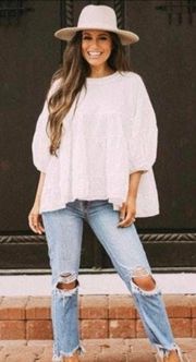 Balloon Sleeve Tiered Top