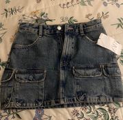 Cargo Denim Skirt