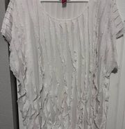 Sunny Leigh white ruffle blouse size 1x