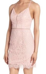 Pink Lace Bodycon Dress