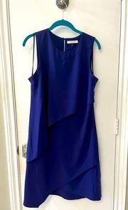 Halston Heritage Asymmetrical Layered Crepe Dress - size 10