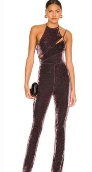 Superdown Tia Cut Out Jumpsuit in Wine