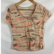 socialite camo print short sleeve tshirt size small