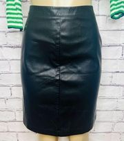 Cupcakes And Cashmere Womens Black Zip Faux Leather Pencil Skirt Size 10 New