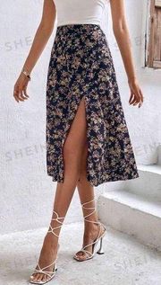 Frenchy Ditsy Floral Print Skirt