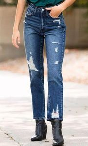 Buckle Vervet Frida Super High Rise Slim Straight Jean Distressed Size 28