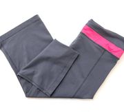 Kirkland Womens Straight Leg Crop Capri 19" Leggings Gray Pink Mid Rise Size M