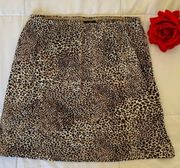 Leopard Rayon Mini Skirt