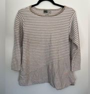 Habitat Tunic Length Sweater Ladder Knit‎ Cotton Asymmetrical Hem