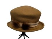 Lord & Taylor 100% Wool Tan Bow Round Hat