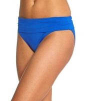 Jantzen womens blue cinched Waisted Bikini vacation beach summer 8 JZ2100H