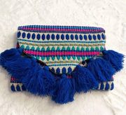 NWT Mudpie Multicolor Boho Tassel Clutch Purse Bag