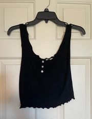 Black Button Tank Top