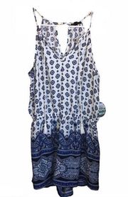 NWT Bebop blue and white patterned romper