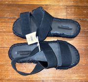 black straps sandals