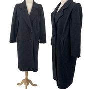 Vintage Wool Peacoat Double Breasted Buttons Down Shoulder Padded Grey Womens M