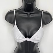 Naked Wardrobe Swim White Knotted Bikini Top NEW Womens Sz L Style SW1050T