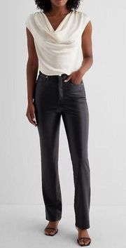 Super High Waisted Faux Leather '90s Slim Pant