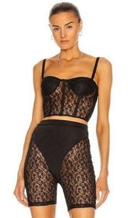 LaQuan Smith for FWRD Lace Bustier Top in Black XSmall New Womens Camisole Tank