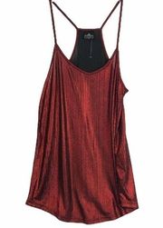 Angie Metallic Red Foil Cami Top
