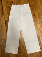 Cream High Waist Wide Leg Jeans