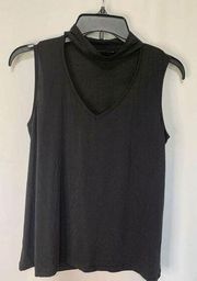 Drew Black Choker Neckline Sleeveless Blouse