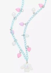 Hot Topic Sanrio Cinnamoroll Hearts & Pearls Charm Necklace