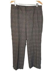 Lauren Ralph Lauren Wide Leg Dress Pants Plaid Houndstooth Wool Angora Size 14