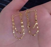 18K Gold Plated Gold Chain Tassel Dangle Drop Earrings for Women