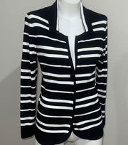 United States sweaters black and white striped button up cardigan