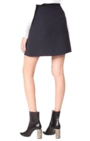 Jason Wu Faux-Wrap Belted Mini Skirt in Black Size Medium NWT