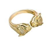 European Fashion leopard head-copper  ring size 8