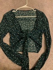 Brandy Melville Coco Wrap Long Sleeve Top