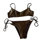 VICTORIA Secret women's brown glitter bikini size small, like new
