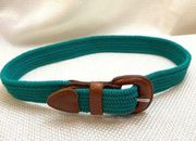 Vintage Talbots leather and woven green belt size xs - small