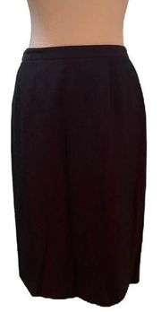 Deep Red & Black Textured Knee Length Skirt Size 4P